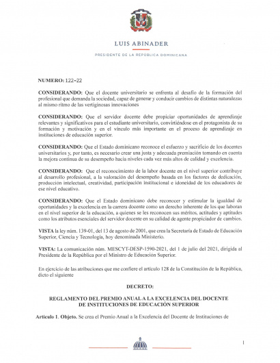 Decretos | Presidencia De La República Dominicana